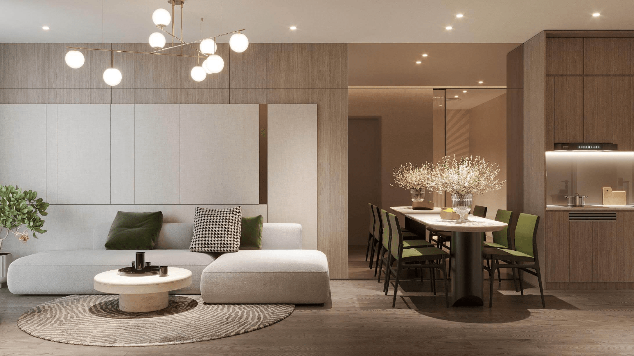 Căn hộ 1 phòng ngủ Aria Bay.